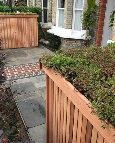 Bike shed in a front garden